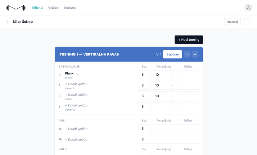 Training Builder — desktop